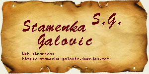 Stamenka Galović vizit kartica